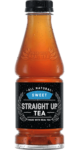 Bottle of Sweet Straight Up Tea made with real tea